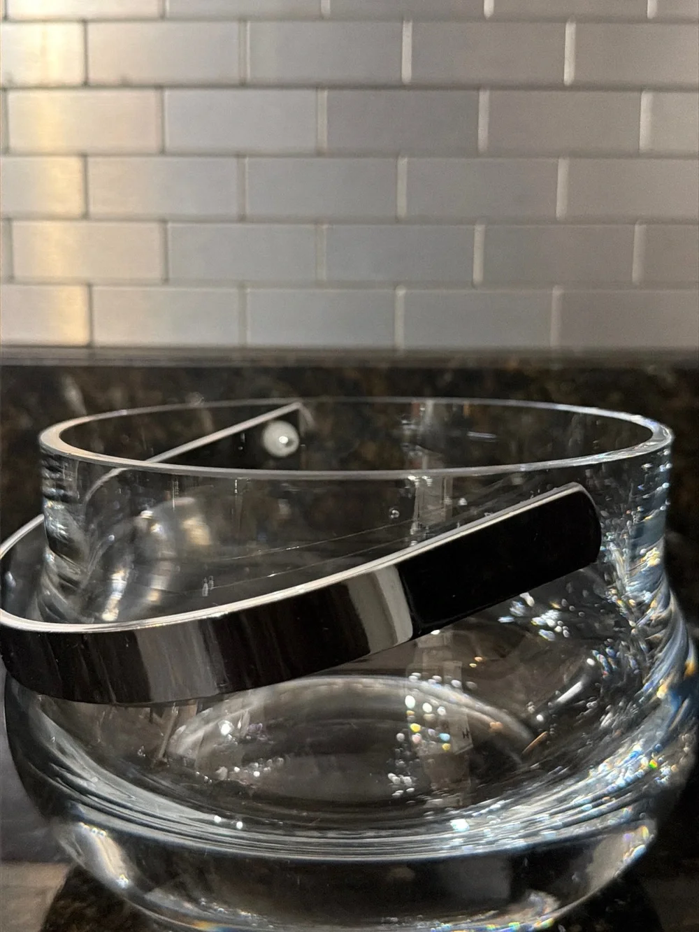 Vintage Boda Sweden Glass Ice Bucket Silver Handle | MCM Vintage Barware